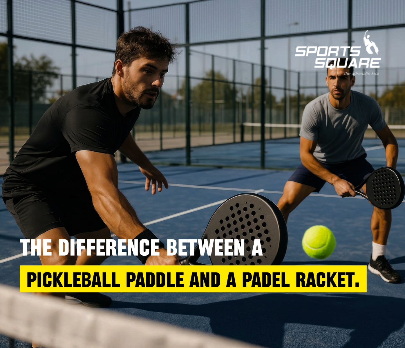 The difference a Pickleball Paddle and Padel Racket.