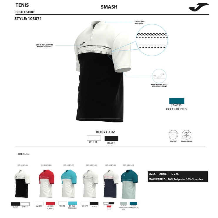 Smash Short Sleeve Polo - White Blue