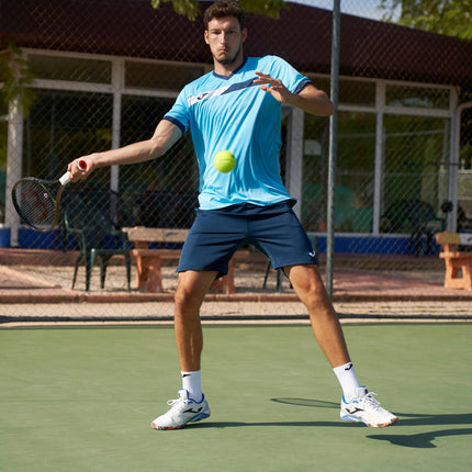 Court Short Sleeve T Shirt - Turquoise White Navy
