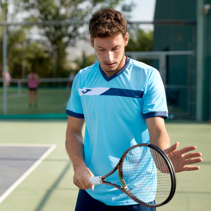 Court Short Sleeve T Shirt - Turquoise White Navy