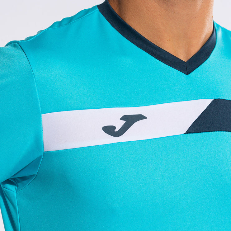 Court Short Sleeve T Shirt - Turquoise White Navy