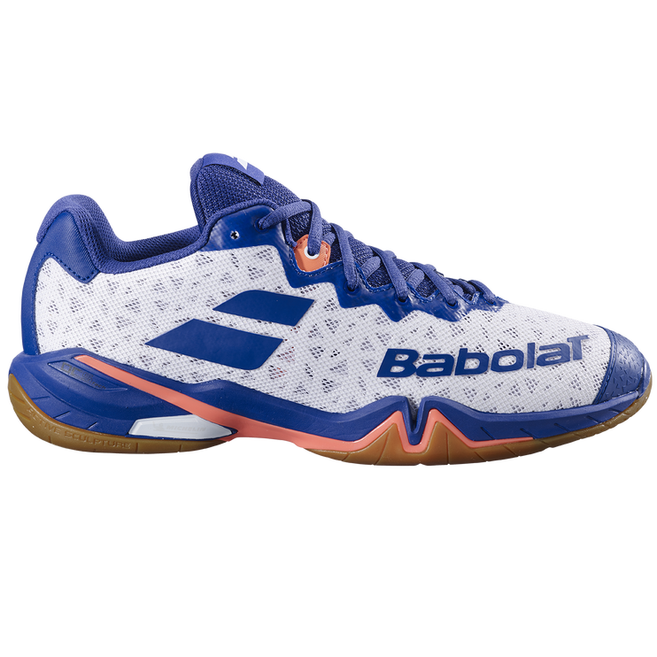 Babolat Shadow Tour 4 Men Badminton Shoes - White / Blue Navy