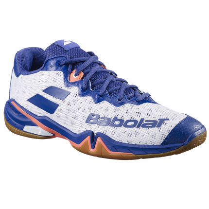 Babolat Shadow Tour 4 Men Badminton Shoes - White / Blue Navy