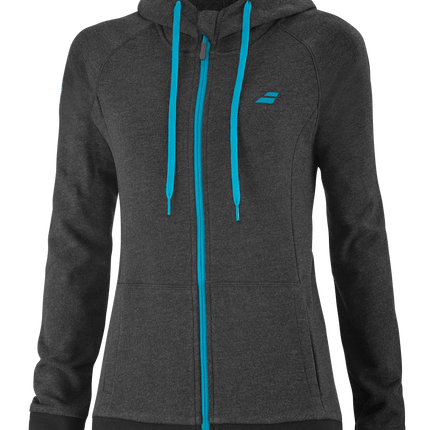 EXERCISE HOOD JACKET WOMEN BLACK HTHR