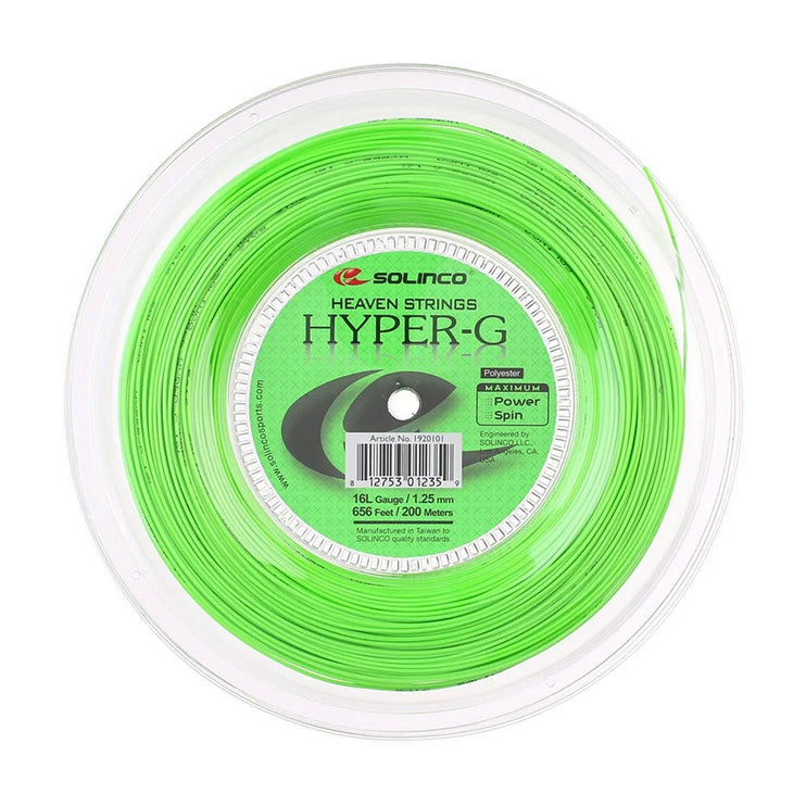 Solinco Hyper G Tennis String - 16L Gauge (200m, 1.25mm)