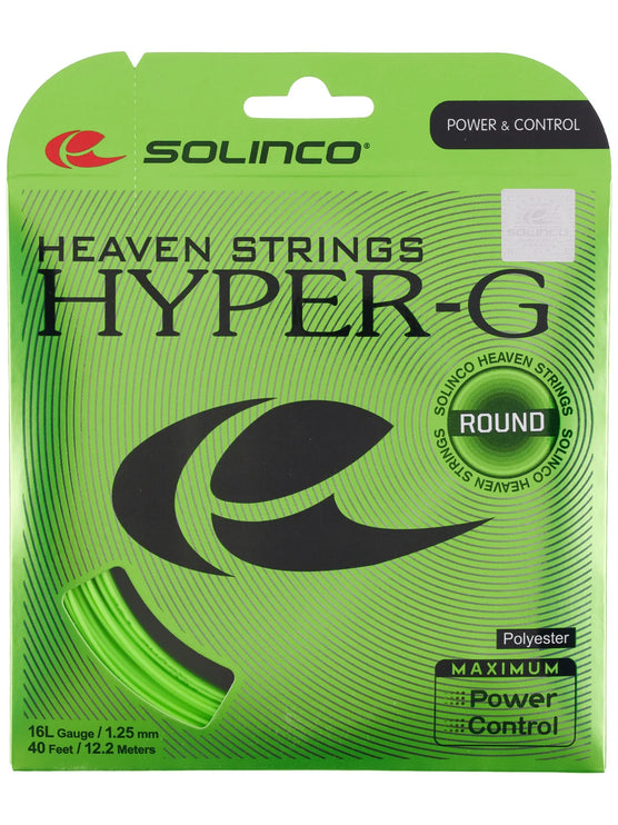 Solinco Hyper G Round Green Tennis String - 16L Gauge (12m, 1.25mm)