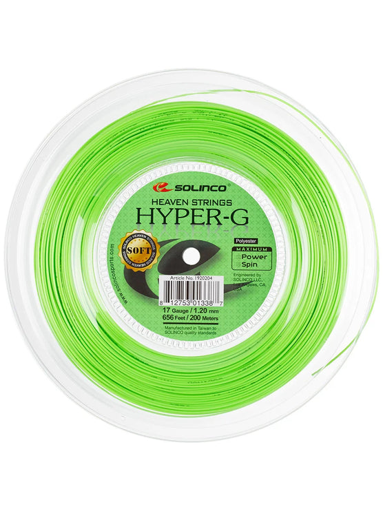 Solinco Hyper G Soft Tennis String Reel - 17 Gauge (200m, 1.20mm)
