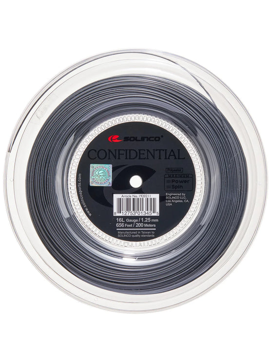 Solinco Confidential Tennis String Reel - 16L Gauge (200m, 1.25mm)