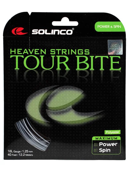 Solinco Tour Bite Black Tennis String - 16L Gauge (12m, 1.25mm)