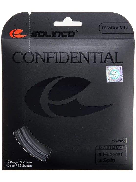 Solinco Confidential Black Tennis String - 17 Gauge (12m, 1.20mm)