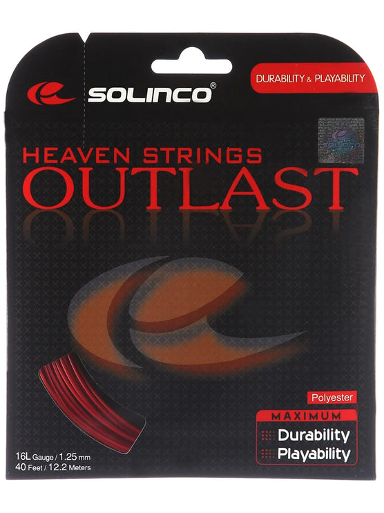 Solinco Outlast Black Tennis String - 16L Gauge (12m, 1.25mm)