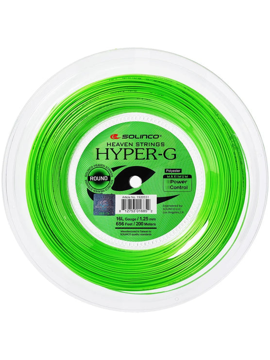 Solinco Hyper G Round Tennis String Reel - 16L Gauge (200m, 1.25mm)