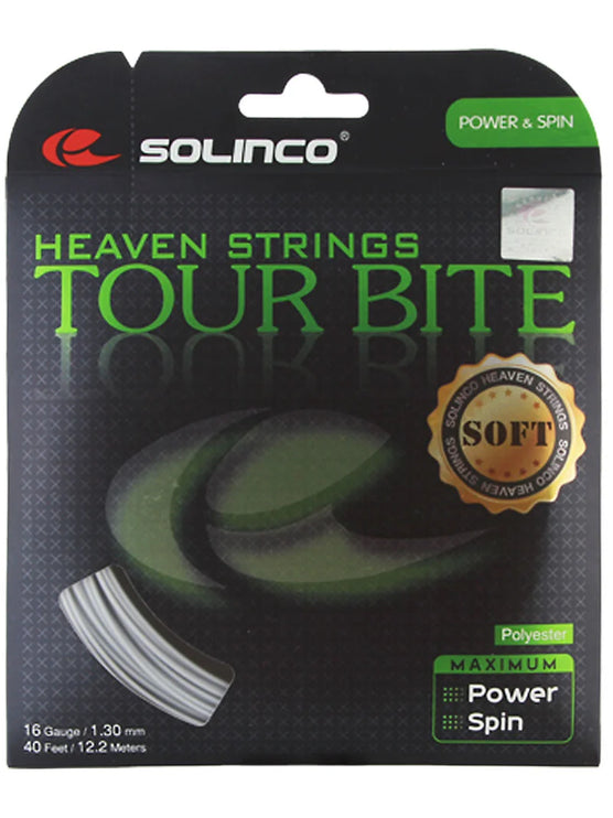 Solinco Tour Bite Soft Black Tennis String - 16 Gauge (12m, 1.30mm)