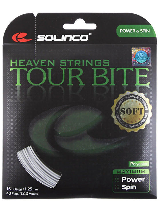 Solinco Tour Bite Soft Black Tennis String - 16L Gauge (12m, 1.25mm)