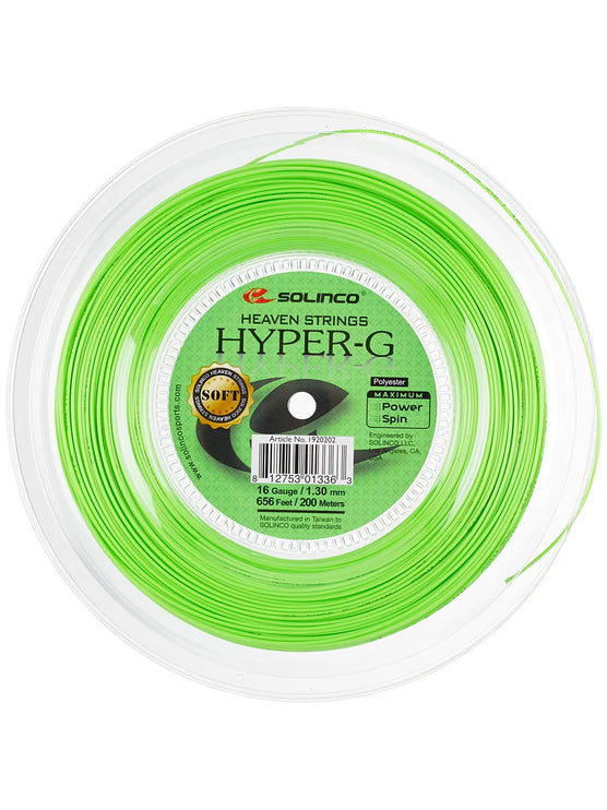 Solinco Hyper G Soft Tennis String Reel - 16 Gauge (200m, 1.30mm)