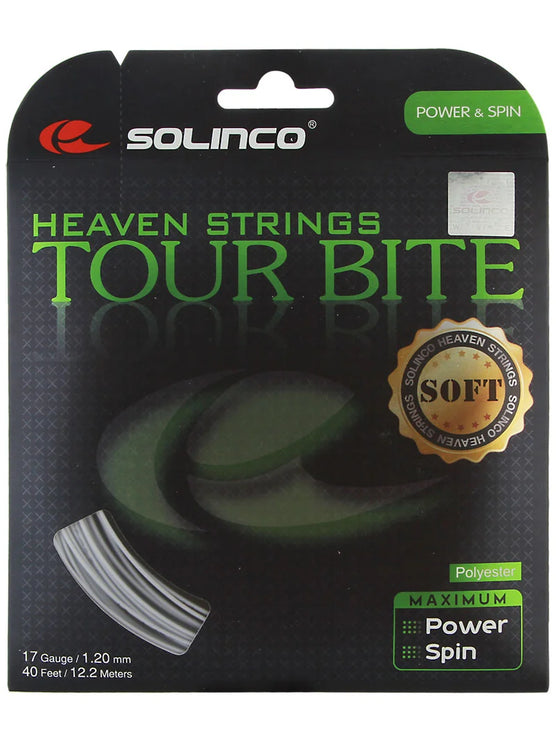 Solinco Tour Bite Soft Black Tennis String - 17 Gauge (12m, 1.20mm)