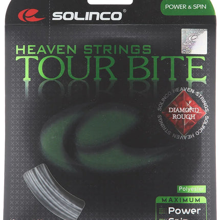 Solinco Tour Bite Diamond Rough Black Tennis String - 16 Gauge (12m, 1.30mm)