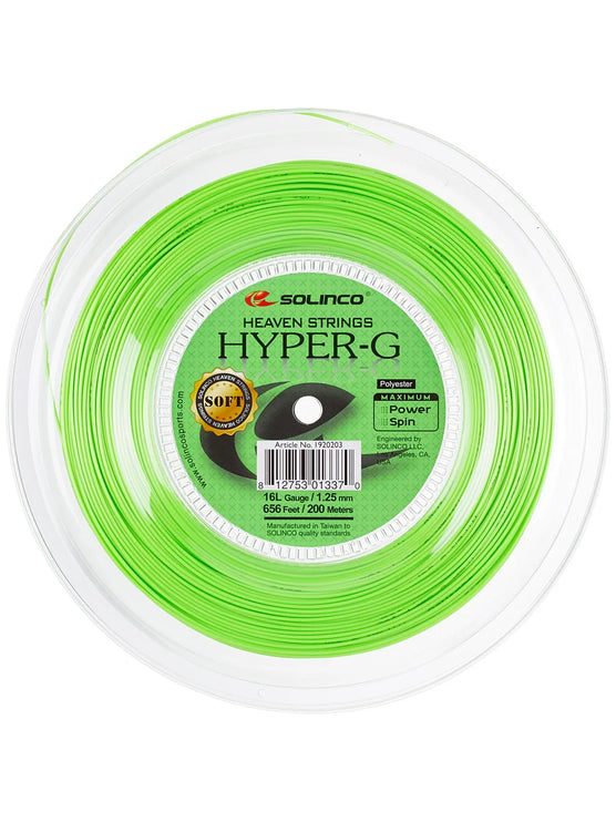 Solinco Hyper G Soft Tennis String Reel - 16L Gauge (200m, 1.25mm)