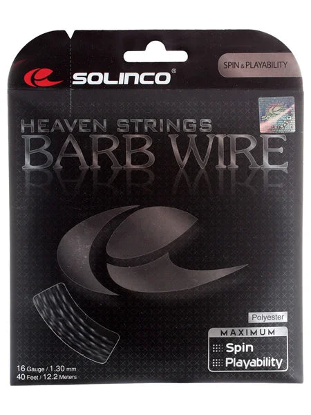 Solinco Barb Wire Black Tennis String - 16 Gauge (12m, 1.30mm)