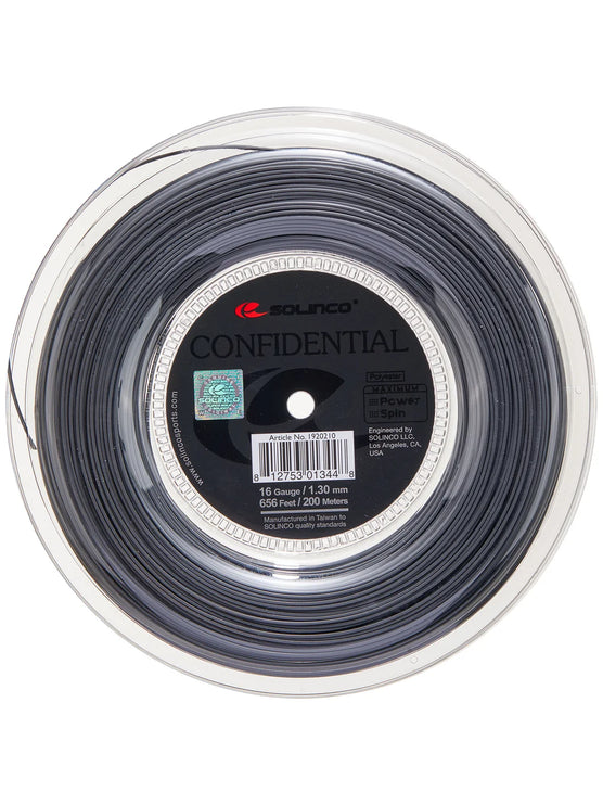 Solinco Confidential Tennis String Reel - 16 Gauge (200m, 1.30mm)