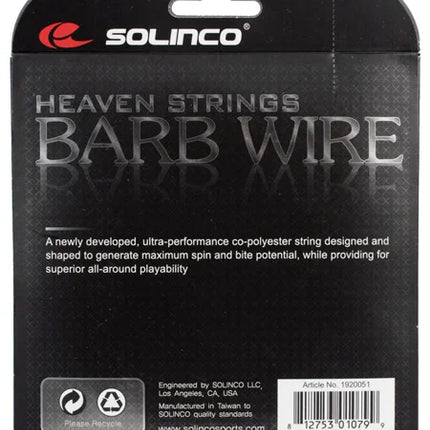 Solinco Barb Wire Black Tennis String - 16 Gauge (12m, 1.30mm)