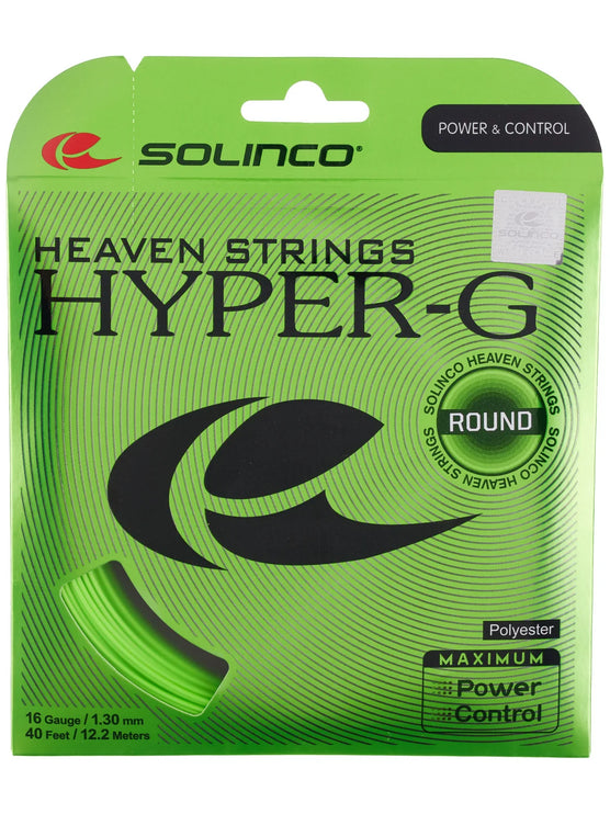 Solinco Hyper G Round Green Tennis String - 16 Gauge (12m, 1.30mm)