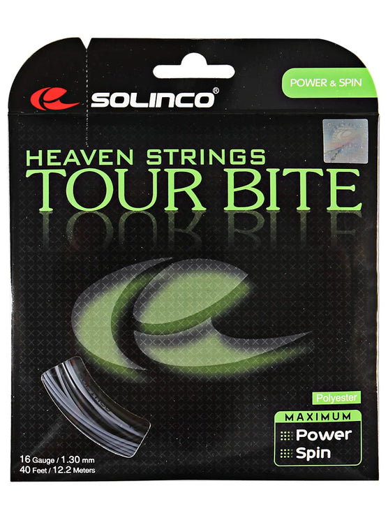 Solinco Tour Bite Black String Tennis String - 16 Gauge (12m, 1.30mm)