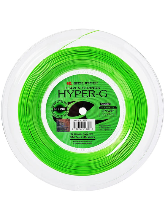 Solinco Hyper G Round Tennis String Reel - 17 Gauge (200m, 1.20mm)