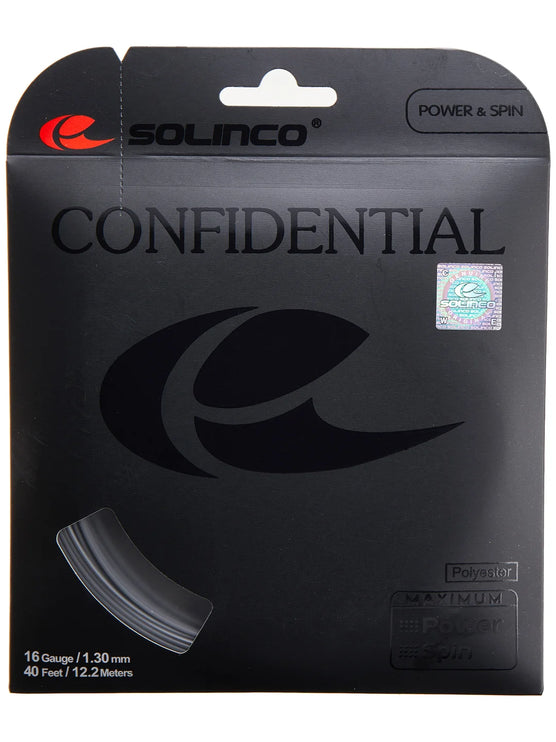 Solinco Confidential Black Tennis String - 16 Gauge (12m, 1.30mm)